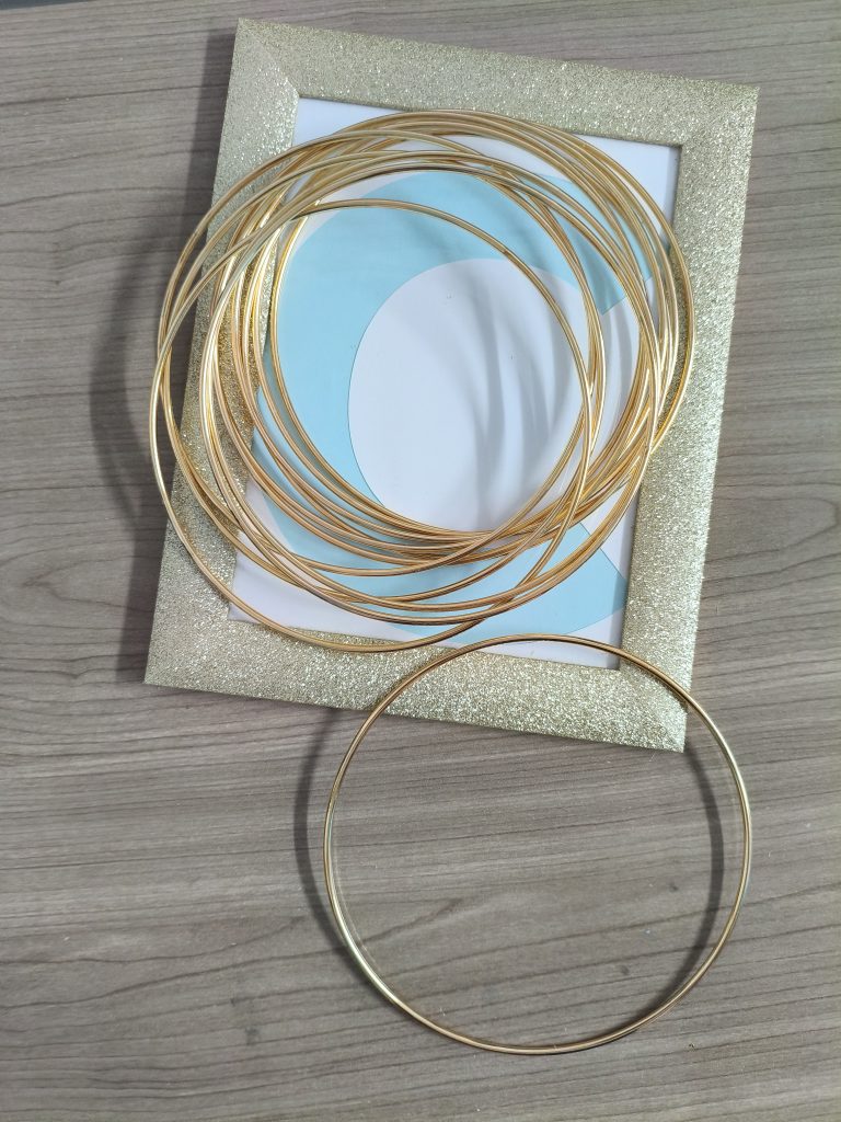 Cerchio metallo colore oro lucido diametro 15 cm